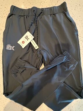 Brokig Embroidered BK Logo Athletic Jogger pants in Black S